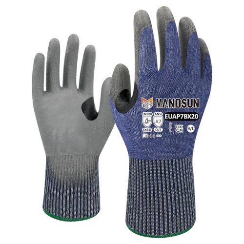 Manosun EUAP7BX20 Reinforced PU Palm Coated Cut F Glove (6972541760375)